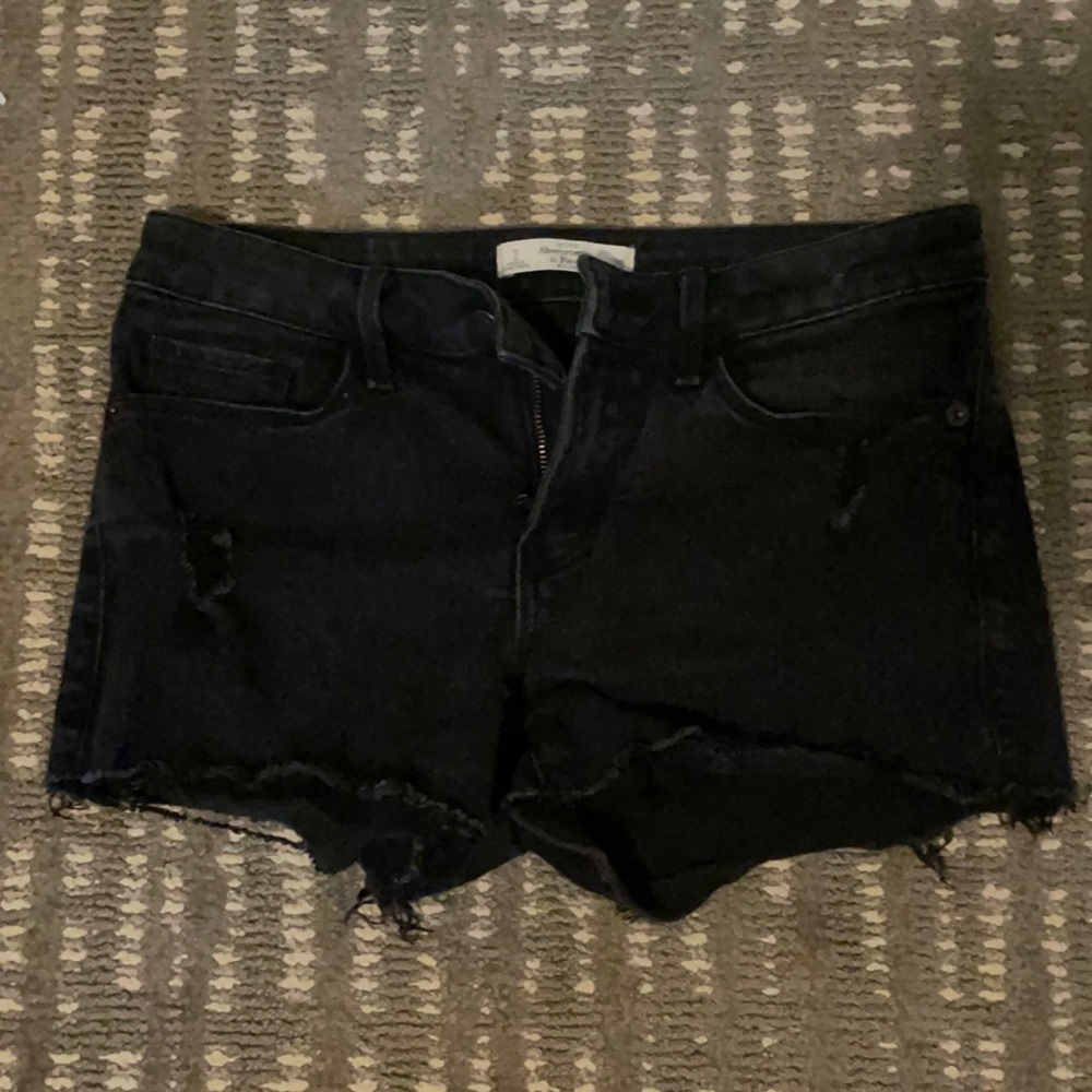 Black distressed Abercrombie shorts